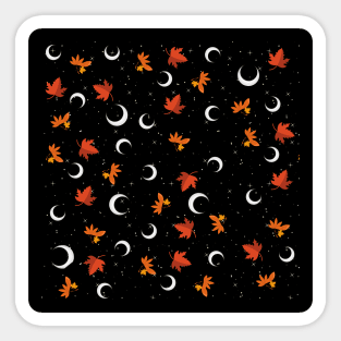 Halloween Maple Moon Stars Sticker